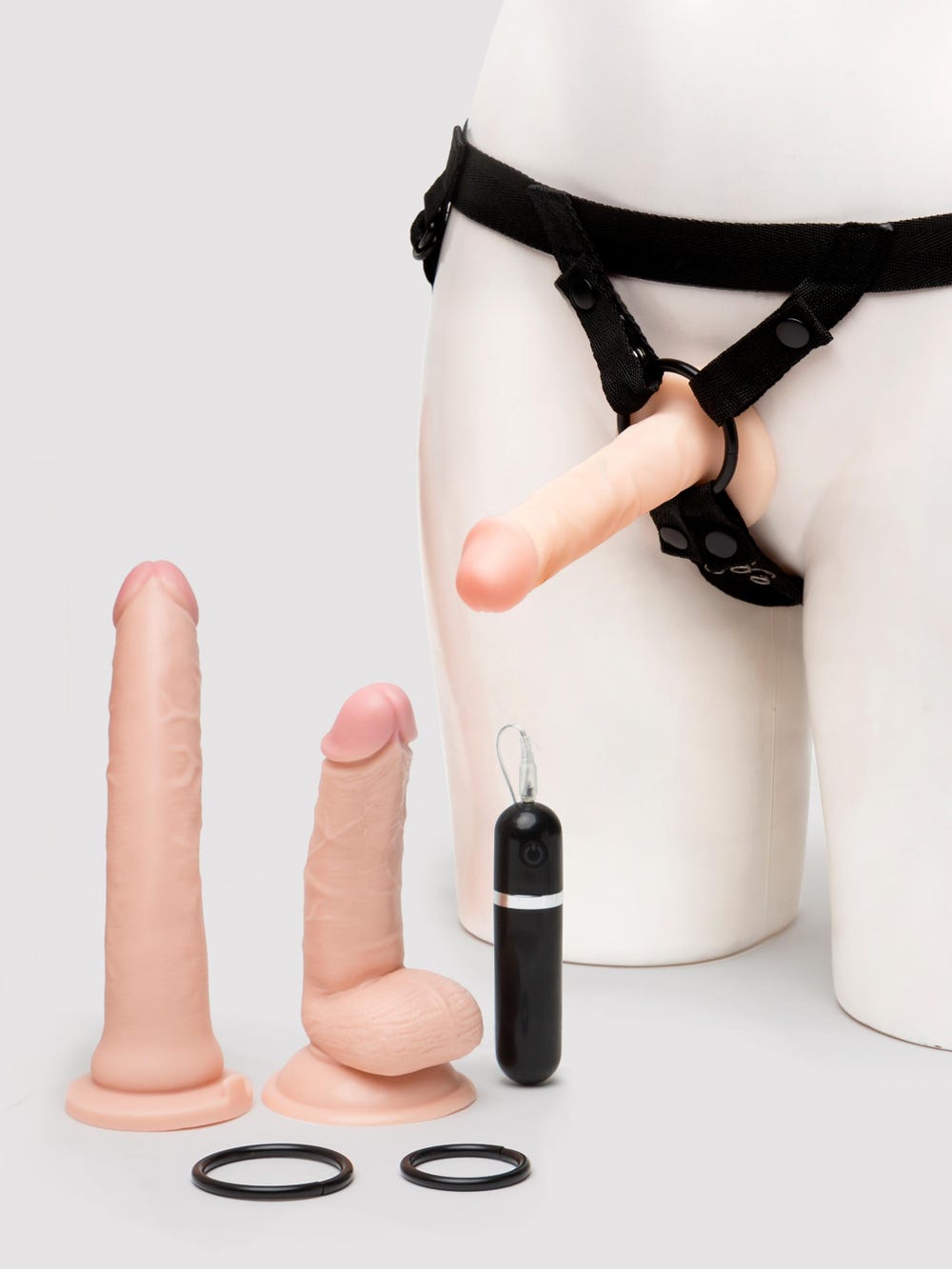 Lifelike Lover Realistic Pleasures Strap-On Dildo Kit