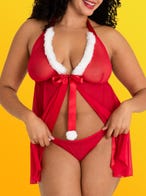 Lovehoney-Fantasy Christmas Pom Babydoll & Panties