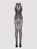 Lovehoney Plus Size Lace and Fishnet Crotchless Basque Bodystocking