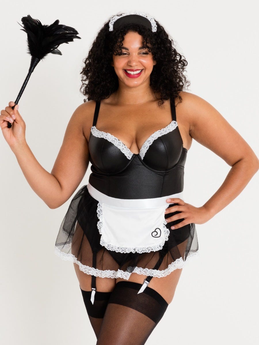 Lovehoney Fantasy Deluxe Wetlook Dienstmädchen-Kostüm