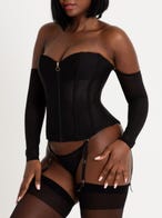 Lovehoney Plus Size Secret Silhouette Korsett mit Stahlstäbchen und langen Ärmeln