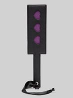 Bondage Boutique Kunstleder Luxus Spanking-Paddel mit Lila Herzchen