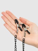 bondage boutique black rose collar with nipple clamps amorana klemmen