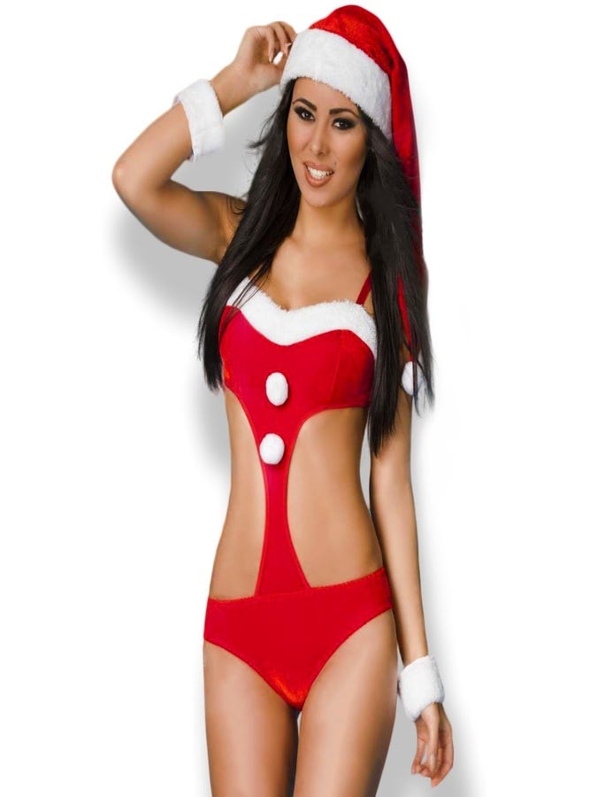Chilirose Santa Girl Weihnachtsfrau Kostum Bild von Vorne Amorana