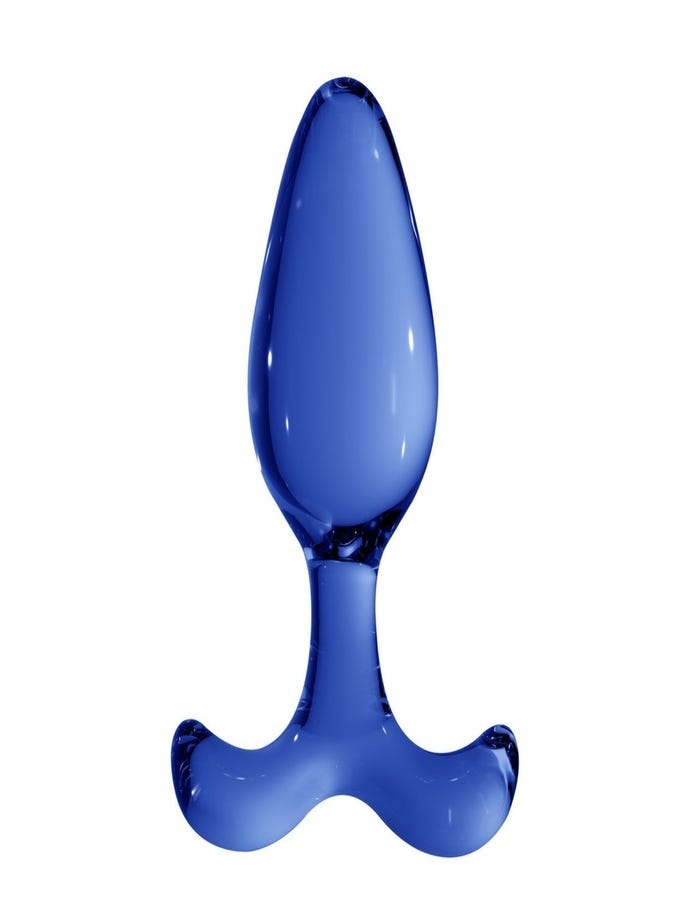 chrystalino expert anal glas-plug blau