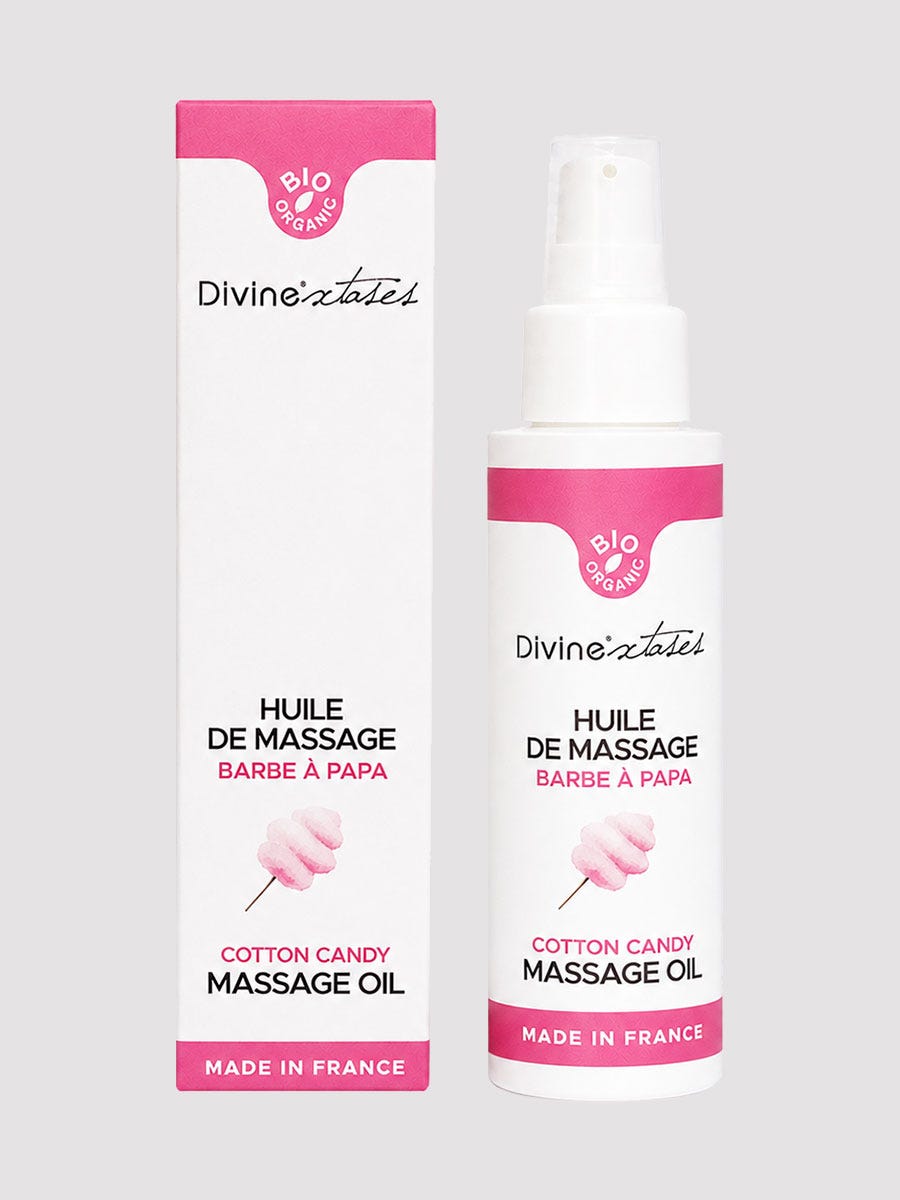 Divinextases  Bio-Massageöl Zuckerwatten Geschmack 100 ml