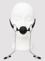 DOMINIX Deluxe Silikon-Ballknebel mit Nippelspangen