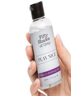 Fifty Shades of Grey Play Nice Vanilla Massage Oil Amorana Hand