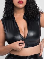 Lovehoney Fierce bauchfreies Wet-Look Top