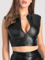 Lovehoney Fierce bauchfreies Wet-Look Top