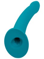 Lovehoney Curved Silicone Suction Cup Dildo Türkis Amorana liegend
