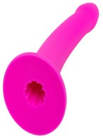 Lovehoney Curved Silicone Suction Cup Dildo Pink Amorana liegend
