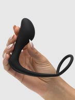Lovehoney Inside Job Silicone Cock Ring and Butt Plug amorana hand