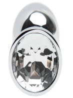 Lovehoney Jewelled Metal Beginner's Butt Plug 2.5 Inch white diamond amorana