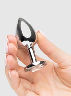 Lovehoney Jewelled Metal Beginner's Butt Plug 2.5 Inch white hand amorana