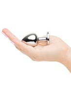 Lovehoney Jewelled Metal Beginner's Butt Plug 2.5 Inch white hand seite amorana
