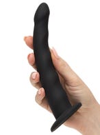 Lovehoney Sensual Waves Silicone Suction Cup Dildo 7 Inch amorana hand