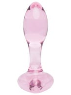 Lovehoney Small Heart Glass Butt Plug 3 Inch amorana front