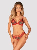 Obsessive Ms Merrilo Bra and String Set Red Caro
