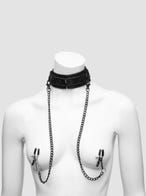Bondage-Boutique Rosenhalsband mit Nippelklemmen