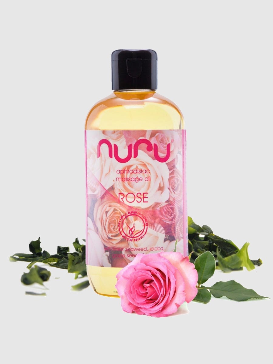 natuerliches massage oel von nuru mit meersalgen und rose amorana