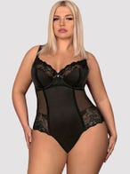 Obsessive Amallie Body Schwarz Plus Size von Vorne Amorana