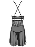 obsessive kylie babydoll mit string schwarz packshot hinten Amorana