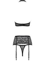 obsessive bailey dessous set 3-teilig schwarz packshot hinten Amorana