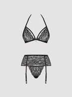 obsessive bailey dessous set 3-teilig schwarz packshot vorne Amorana