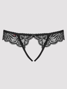 obsessive contica string ouvert schwarz packshot vorne Amorana