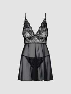 Obsessive Imperia Babydoll schwarz Packshot vorne Amorana