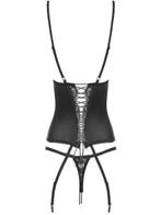 obsessive laluna korsett und string schwarz packshot hinten Amorana