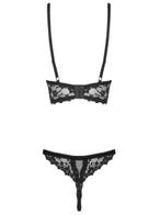 obsessive letica dessous set ouvert schwarz packshot hinten Amorana