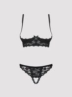 obsessive letica dessous set ouvert schwarz packshot vorne Amorana