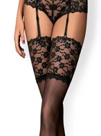 obsessive letica strapsstrümpfe schwarz closeup vorne Amorana