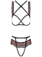 obsessive megies dessous set schwarz packshot vorne Amorana