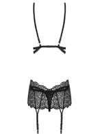 obsessive dessous set schwarz packshot hinten Amorana