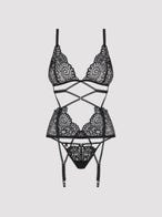 obsessive korsett mit string schwarz packshot vorne Amorana