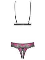 obsessive tulia dessous set ouvert schwarz violett packshot hinten Amorana