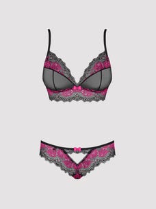 obsessive tulia dessous set schwarz violett closeup vorne Amorana