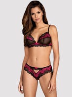 obsessive tulia dessous set schwarz violett vorne Amorana