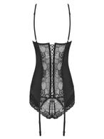 Obsessive Heartina Korsett mit String in Schwarz Packshot von Hinten Amorana