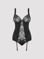 Obsessive Heartina Korsett mit String in Schwarz Packshot von Vorne Amorana