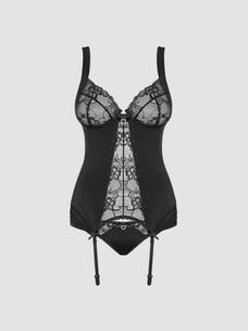 Obsessive Heartina Korsett mit String in Schwarz Kleinbild von Vorne Amorana