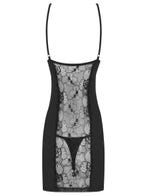 Obsessive Heartina Negligee mit String in Schwarz Packshot von Hinten Amorana