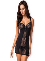 Obsessive Heartina Negligee mit String in Schwarz von Vorne Amorana