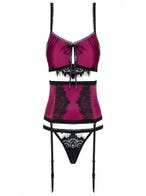 Obsessive Natalie 3-teiliges dessous set packshot von vorne amorana