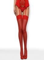 Obsessive S800 Strapsstrumpfe in Rot Vollbild von Vorne Amorana